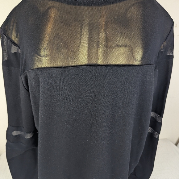 Bling Long Sleeve Blouse with Sheer Shoulders 100% Intact Logo on Front - Picture 6 of 9